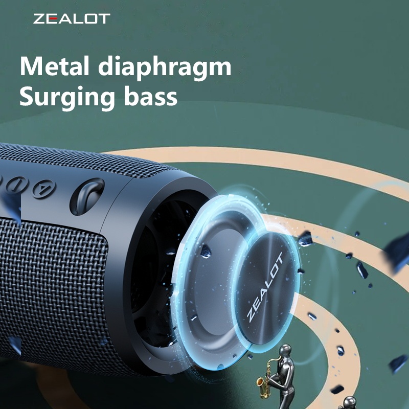 ZEALOT S51Pro 40W ลําโพงบลูทูธพกพากําลังสูง 5200mAh แบตเตอรี่ IPX6 กันน้ํา 4Ω Bass Boosted เสียงสําหรับ Outdoor Travel Party Beach Camping คอมพิวเตอร์ลําโพงไร้สาย - รูปที่ 2