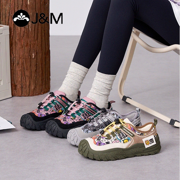 Joy&Mario รองเท้าผ้าใบผู้หญิง ผ้าใบทนทาน ส้นหนา เหมาะกับการเดินป่าและทำกิจกรรมกลางแจ้ง