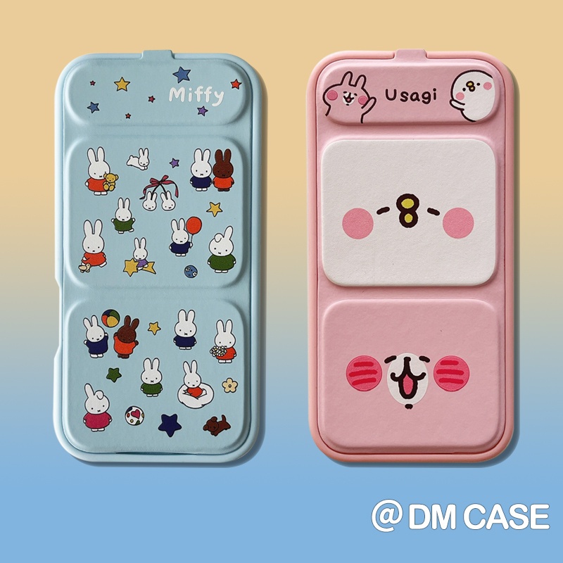 ขาตั้งพับ iPhone 16 pro max 15 14 13 pro Niche Miffy Bunny Simple Unique Magnetic Flip Leather Leather Case Lens Protection Trend Retro Classic All-Included Shock-resistant คุณภาพสูง