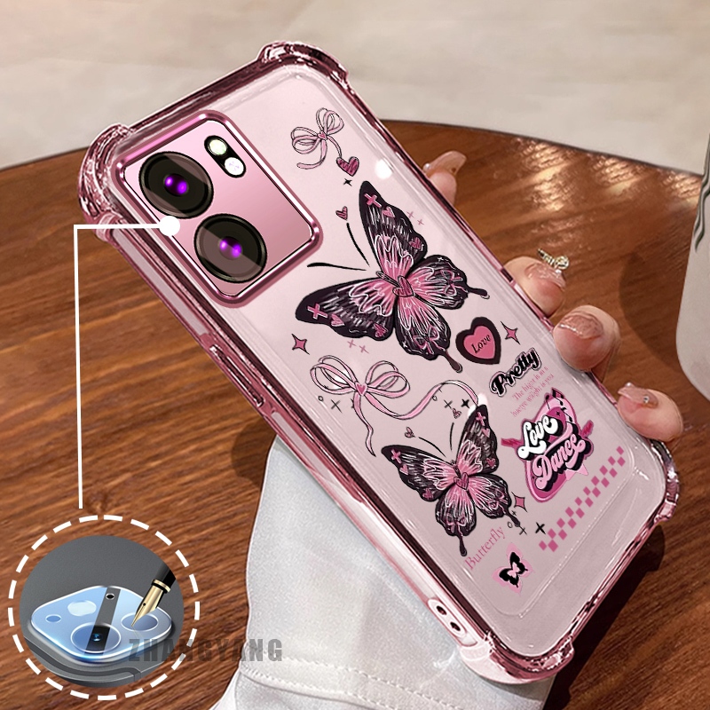 เคสสําหรับ infinix smart 9 hot 50i สี่มุมซิลิโคน anti drop เคสโทรศัพท์ไฟฟ้าความงามผีเสื้อออกแบบใหม่รูปแบบ TPU soft case