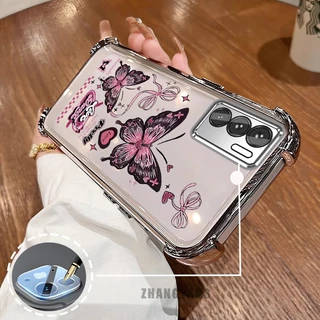 กรณีสําหรับ OPPO A16 สี่มุมซิลิโคน anti drop เคสโทรศัพท์ไฟฟ้าความงามผีเสื้อออกแบบใหม่รูปแบบ TPU soft case