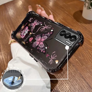 กรณีสําหรับ OPPO A16 สี่มุมซิลิโคน anti drop เคสโทรศัพท์ไฟฟ้าความงามผีเสื้อออกแบบใหม่รูปแบบ TPU soft case