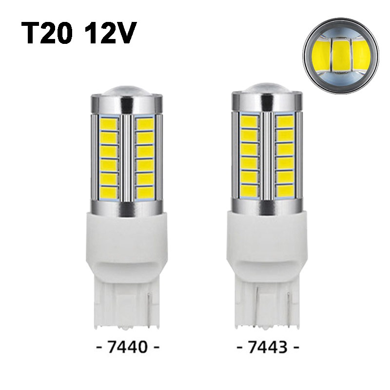 2pcs 12V T20 W21W W21/5W 5730 หลอดไฟ Led รถสําหรับไฟเลี้ยวย้อนกลับไฟเบรค