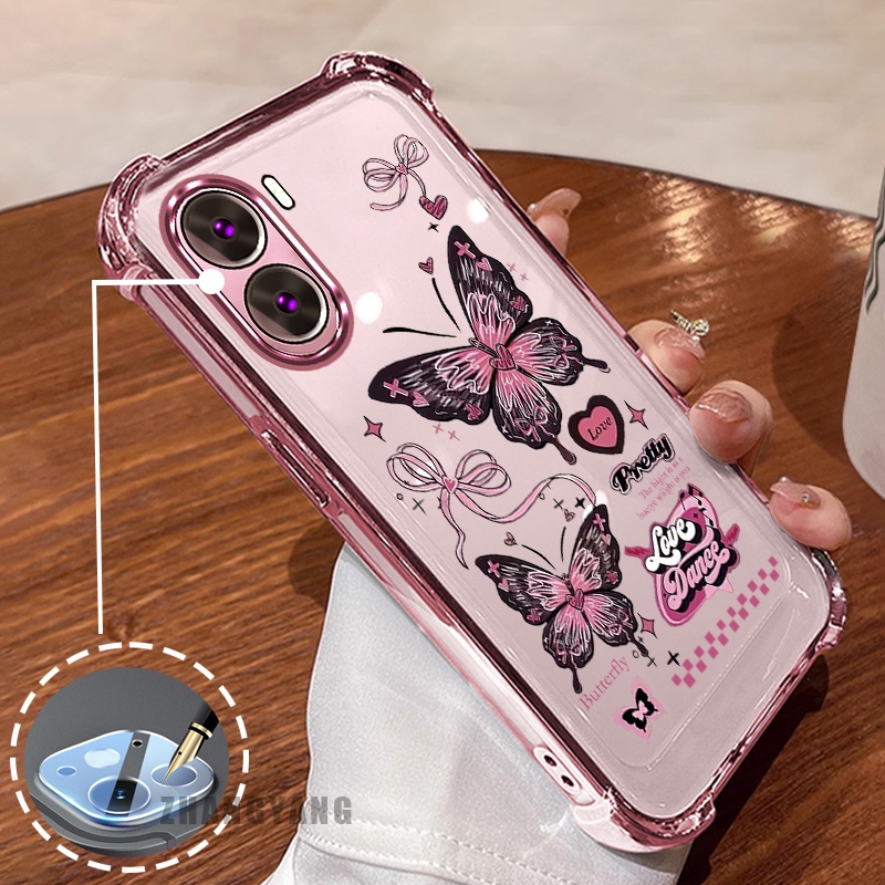 สําหรับ OPPO RENO 11 5G RENO 11 Pro 5G สี่มุมซิลิโคน anti drop เคสโทรศัพท์ไฟฟ้าความงามผีเสื้อออกแบบใหม่รูปแบบ TPU นุ่ม