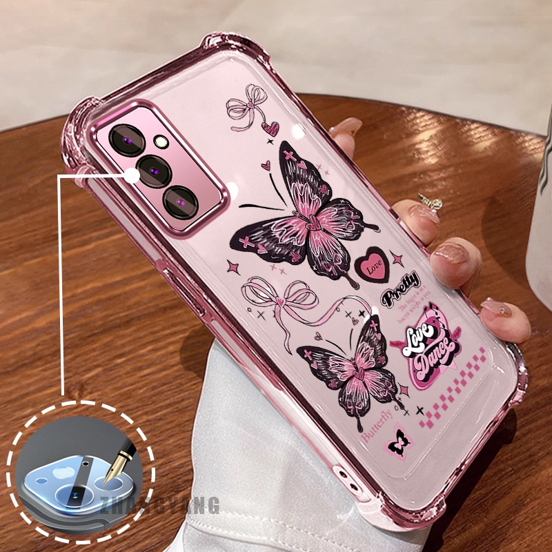 SAMSUNG กรณีสําหรับsamsung A16 สี่มุมซิลิโคนAnti DROPเคสโทรศัพท์ไฟฟ้าความงามผีเสื้อออกแบบใหม่รูปแบบTPU soft case