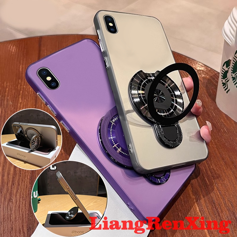 FOR เคส Case สำหรับ iPhone x S iPhone XR iPhone XS MAX โทรศัพท์ Case ฮาร์ด Case TPU ป้องกันเรียบกันกระแทกปกการออกแบบใหม่ความงามไร้สายแม่เหล็กกับผู้ถือน่ารัก CYMSZJ01