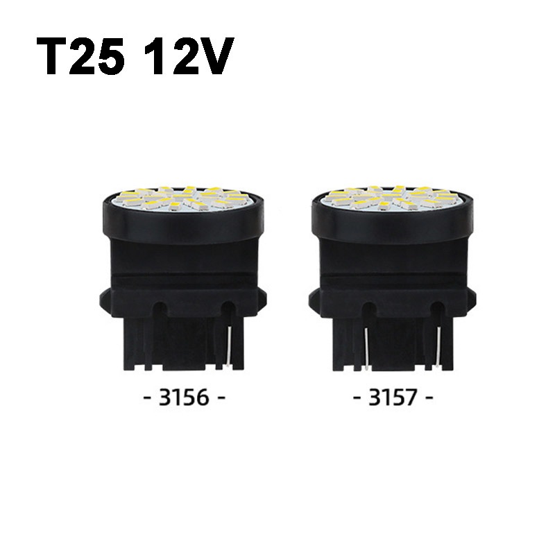 2pcs 12V T25 P27W P27/7W 3014 22Chips ไฟ Led รถสําหรับไฟเลี้ยวย้อนกลับไฟเบรค