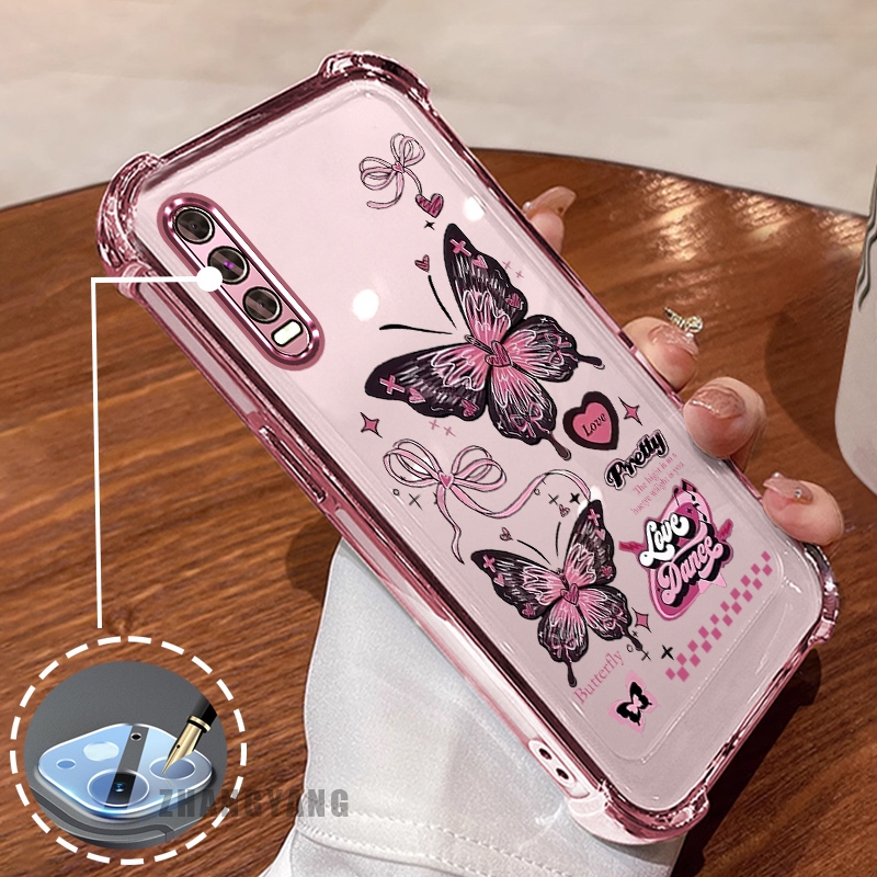 สําหรับ vivo y20 y20s y12s y20i y12a สี่มุมซิลิโคน anti drop เคสโทรศัพท์ไฟฟ้าความงามผีเสื้อออกแบบใหม่รูปแบบ TPU soft case