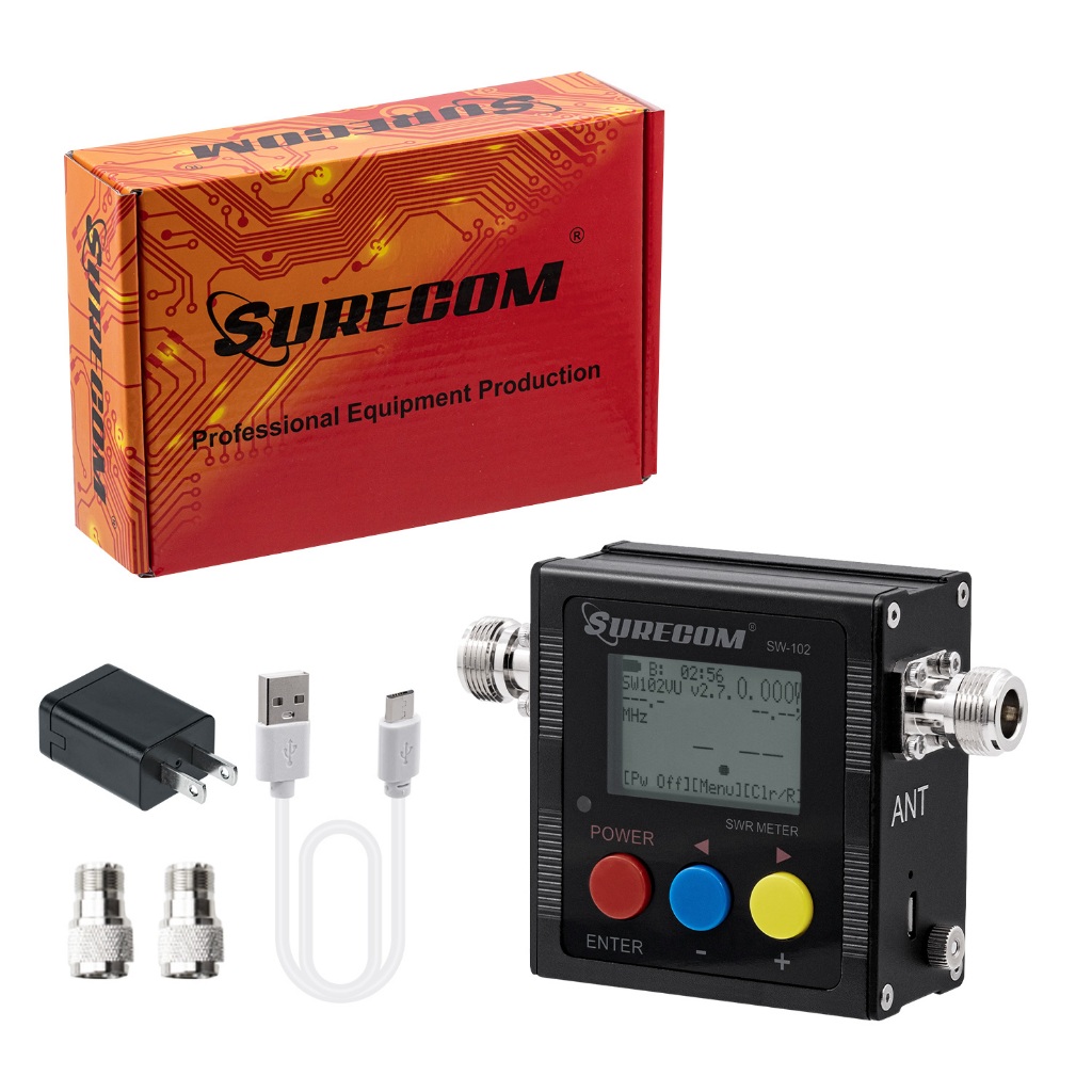 Surecom SW-102 ดิจิทัล VHF/UHF 125-525Mhz มิเตอร์วัดกำลังและ SWR