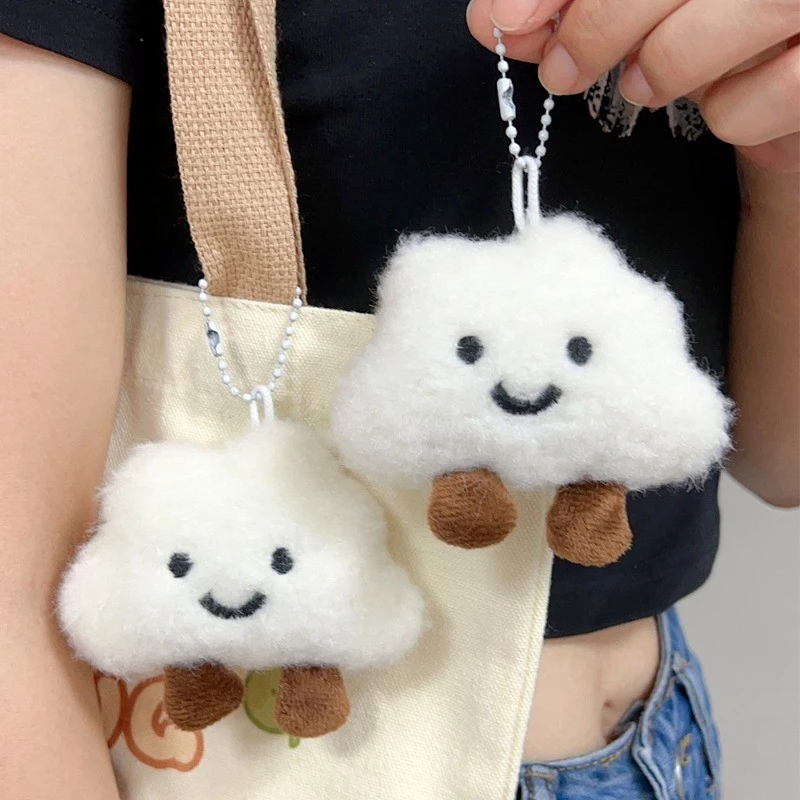 แฟชั่นพวงกุญแจเมฆน่ารัก-การ์ตูนนุ่มตุ๊กตากระเป๋าเป้สะพายหล