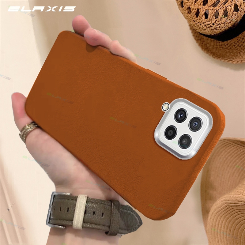 ELAXIS ปลอกซิลิโคนอ่อนนุ่มสําหรับ Samsung Galaxy A42/A42 5G เคสโทรศัพท์หรูหราธุรกิจ Lmitation รูปแบบหนังฝาหลังกล้องกันกระแทกเกราะป้องกัน ES026