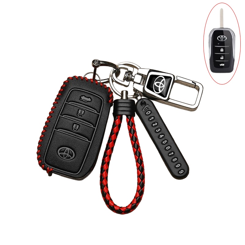 เคสกุญแจรถยนต์ดัดแปลงโตโยต้าเหมาะสําหรับโตโยต้าเอทีฟ/วิส/ยาริสพับฝาครอบกุญแจพวงกุญแจ - รูปที่ 3