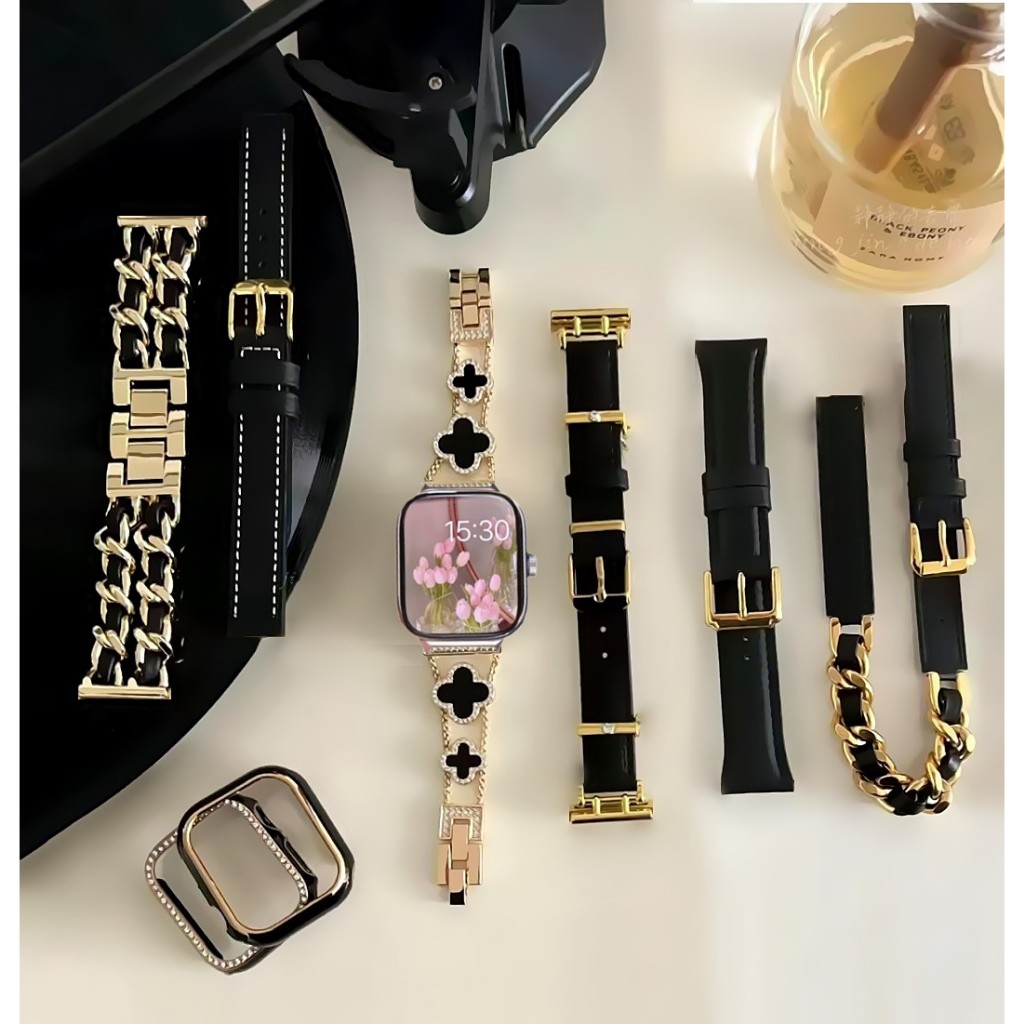Luxury Gold black Watch Strap For Redmi Watch 5 Active สาย Metal Redmi watch 4 สาย Redmi Watch 5 lite Strap Mi band 8 pro สาย Designed Redmi watch 3 Lite / Redmi watch 3 active สาย TPU Soft Full Redmi watch 4 Case Redmi Watch 5 Active Case Shell