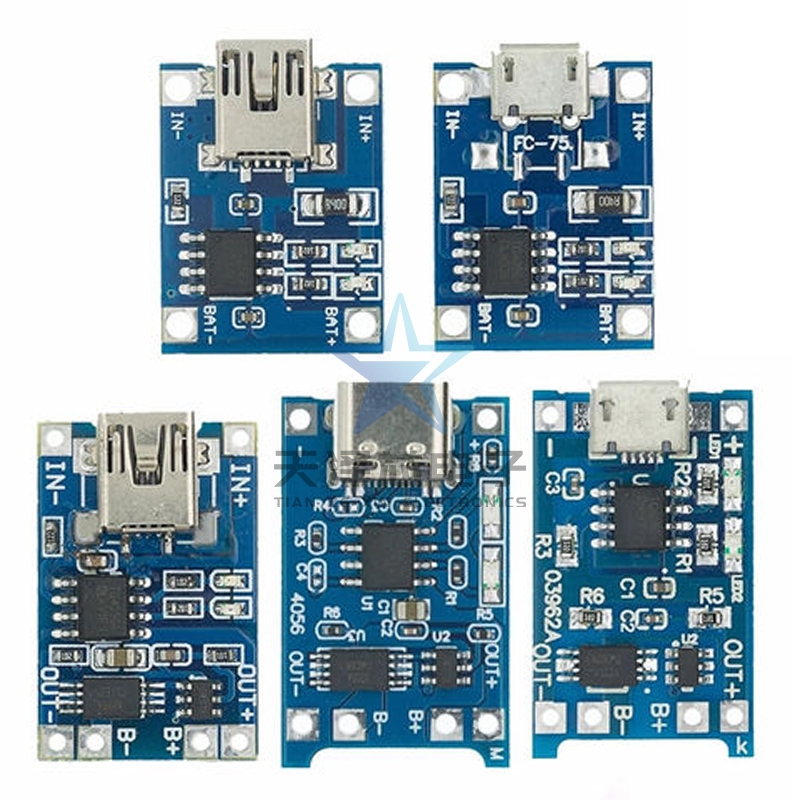 Tp4056 Micro USB Type-C 5V 1A 18650 ชาร์จโมดูลบอร์ด Dual Function 1A Li-ion