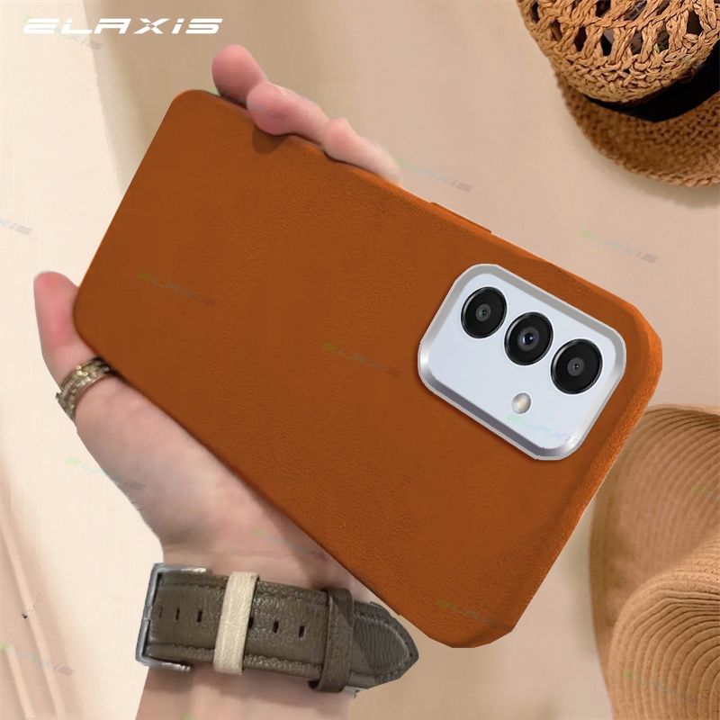 Elaxis ปลอกซิลิโคนอ่อนนุ่มสําหรับ Samsung Galaxy A14 5G/A14 LTE/A14 4G เคสโทรศัพท์หรูหราธุรกิจ Lmitation รูปแบบหนังฝาหลังกล้องกันกระแทกเกราะป้องกัน ES026