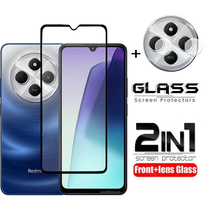 2 in 1 Redmi 14C 4G ป้องกันหน้าจอ + เลนส์ป้องกันคลุมทั้งหมดกาวเต็ม Xiaomi Redmi14C Redmi 14 C ฟิล์มกระจกนิรภัยป้องกันกล้อง Flim ป้องกัน
