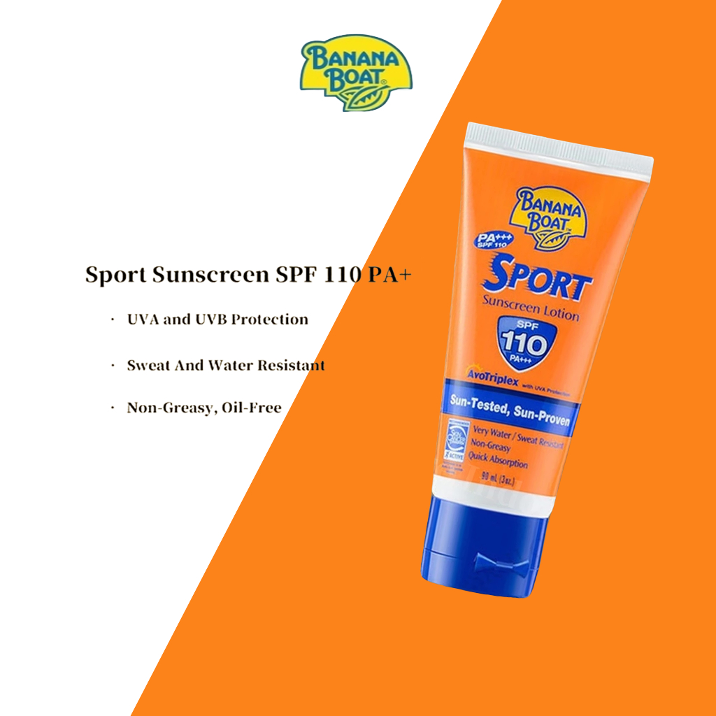 ครีมกันแดด Banana Boat/บานาน่าโบ๊ท SPF110 /ครีมกันแดดบานาน่าโบ๊ทเด็ก/กล้วยโบ๊ทสปอร์ต/PA+++/90ML