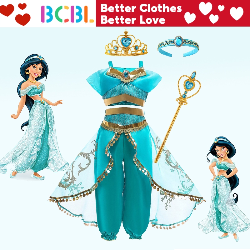 Bcbl ชุดคอสเพลย์เจ้าหญิง Aladdin ประดับเลื่อม สําหรับเด็กผู้หญิง
