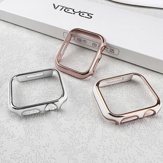 เคสกันกระแทกสองสีชุบโลหะ สำหรับ Apple Watch Series 11 10 9 8 7 6 5 SE 4 3 ฝาครอบป้องกัน iWatch 46 45 44 42 41 40 38mm