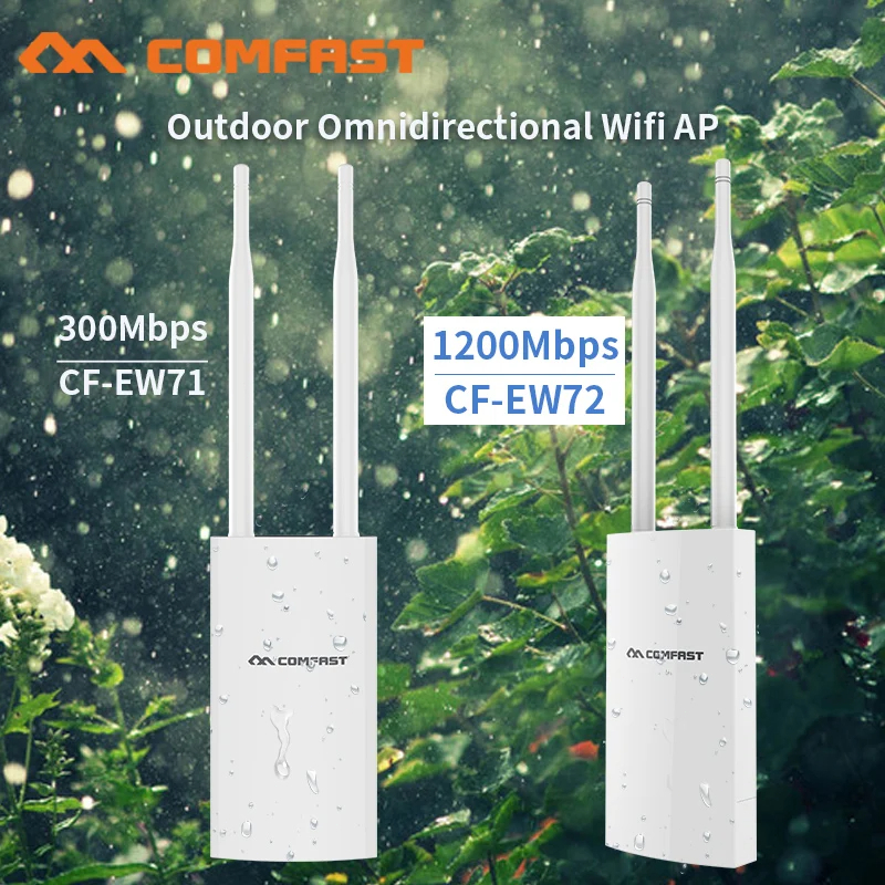 Comfast 300Mbps-1200Mbps Wifi Repeater 360 องศา Wifi ครอบคลุม Omnidirectional กันน้ํากลางแจ้ง Street