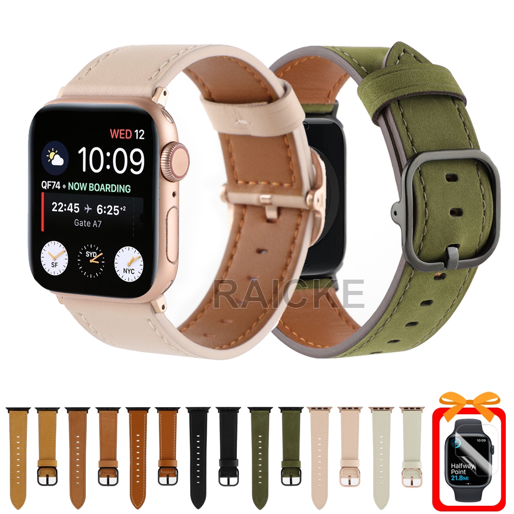 สายรัดหนังนุ่มพรีเมี่ยมสําหรับ iWatch Series 11/10/9/8/7/6/5/4/3/SE/Ultra 2 46mm 45mm 41mm 49mm 44mm 40mm 42mm 38mm