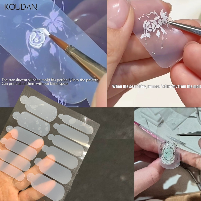 เครื่องมือทําเล็บ เพ้นท์เล็บ สติ๊กเกอร์ติดเล็บ สี แม่แบบ เล็บ จิตรกรรม สติ๊กเกอร์ คัดลอก ฟิล์ม สามเณร คูดัน