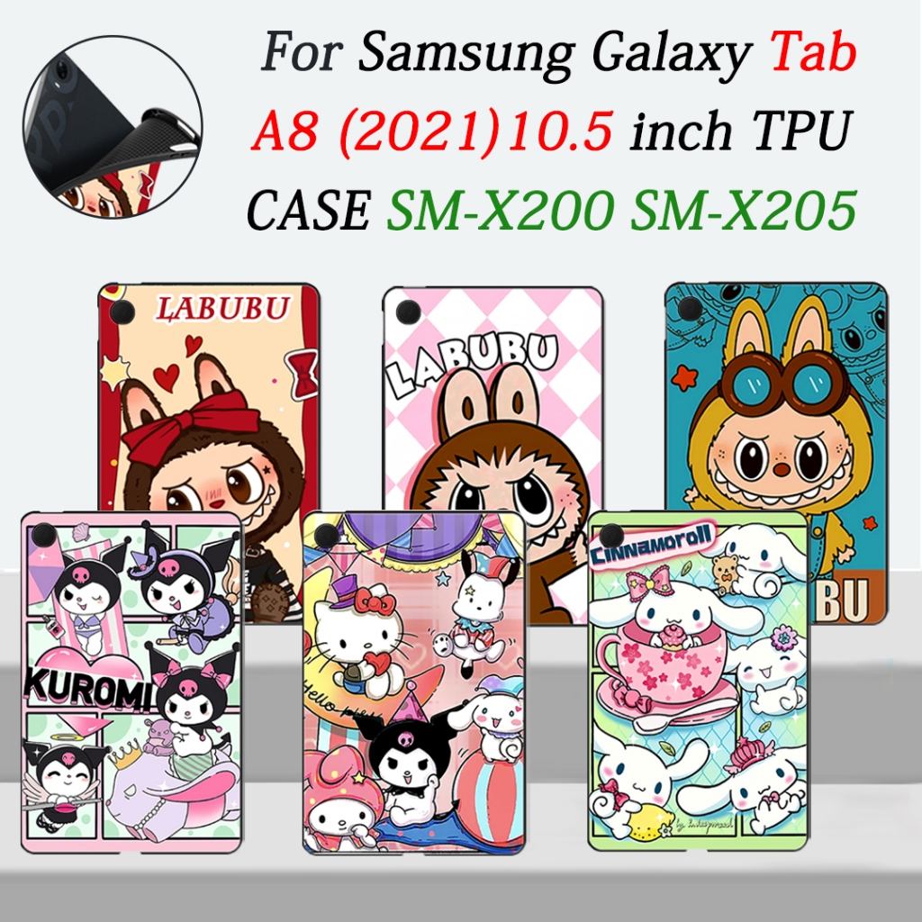 SAMSUNG สําหรับsamsung Galaxy Tab A8 10.5 นิ้ว 2021 น่ารักการ์ตูนคุณภาพสูงSoft TPU Drop Resistance SM-X200 SM-X205 แท็บเล็ต