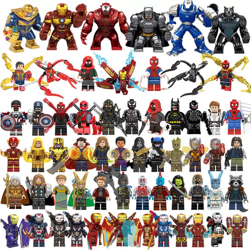 สุ่ม 10 มินิฟิกเกอร์ ไอรอนแมน Marvel Avengers ตัวละครซูเปอร์ฮีโร่ ประกอบต่อเลโก้สนุกๆ ของเล่นพัฒนาการเด็ก รวมถึงตัวละครยอดฮิตจาก Marvel