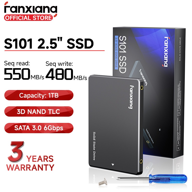 Fanxiang S101 2.5" SSD SATA 3 1TB 2TB อ่าน 550MB/s เขียน 400MB/s ไดรฟ์ Solid State ภายใน