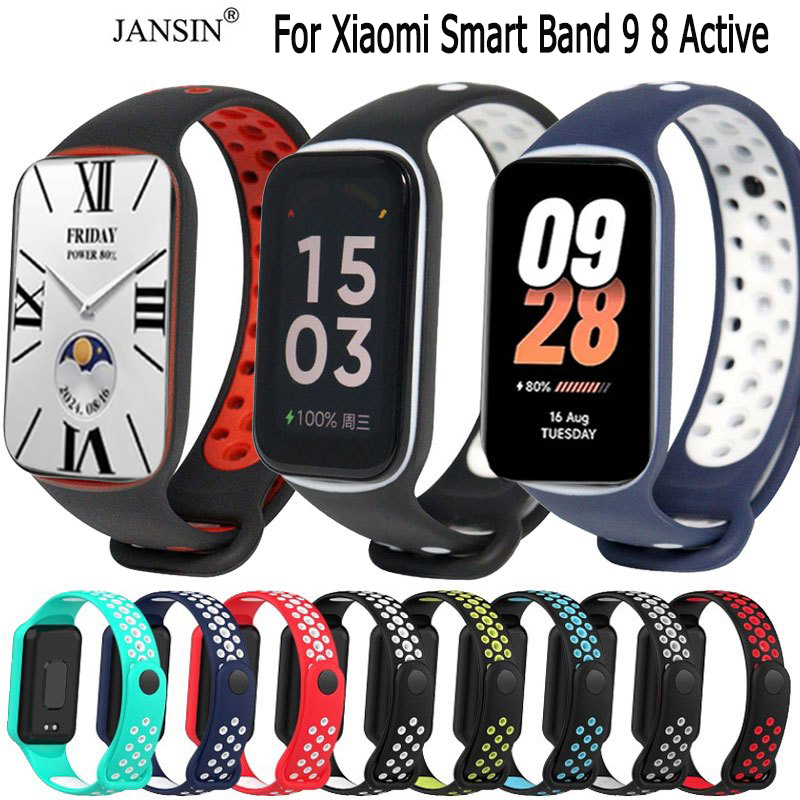 สําหรับ สร้อยข้อมือซิลิโคนสําหรับ Xiaomi Mi Band 8 Active เปลี่ยนสายนาฬิกาอุปกรณ์เสริมสายรัดข้อมือ