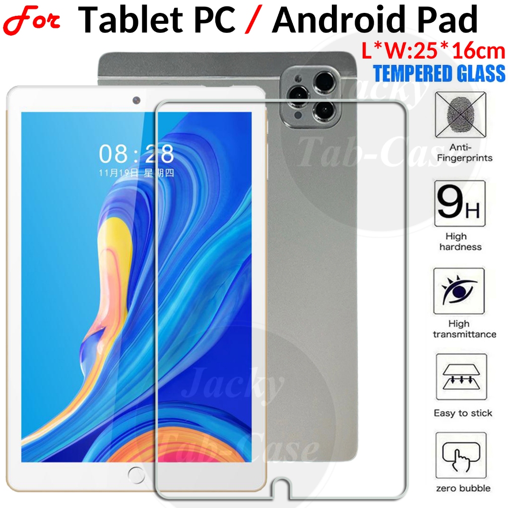 For Tablet PC Android 10 11 12 13 14 New Pad Pro 11 P20 5G 4G LTE WIFI MAX (Tab Length*Width:25cm*16cm) Anti-Scratch Tempered Glass 9H Film Screen Protector