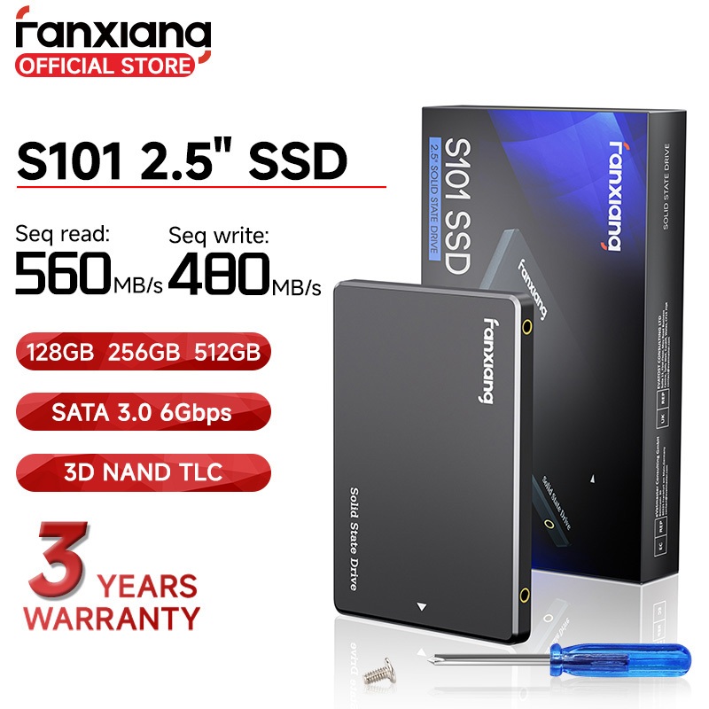 Fanxiang S101 2.5" SSD เอสเอสดี SATA 3 128GB 256GB 512GB Read 550MB/S For PC Desktop Laptop