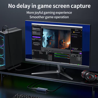 ACASIS USB3.0 Mini Type-C To USB Audio Capture Card 1080p60fps อุปกรณ์สําหรับเล่นเกม Live Streaming Video Recorder, ใช้งานร่วมกับ Windows/MAC สําหรับ PS4, nintendo switch 2, Xbo
