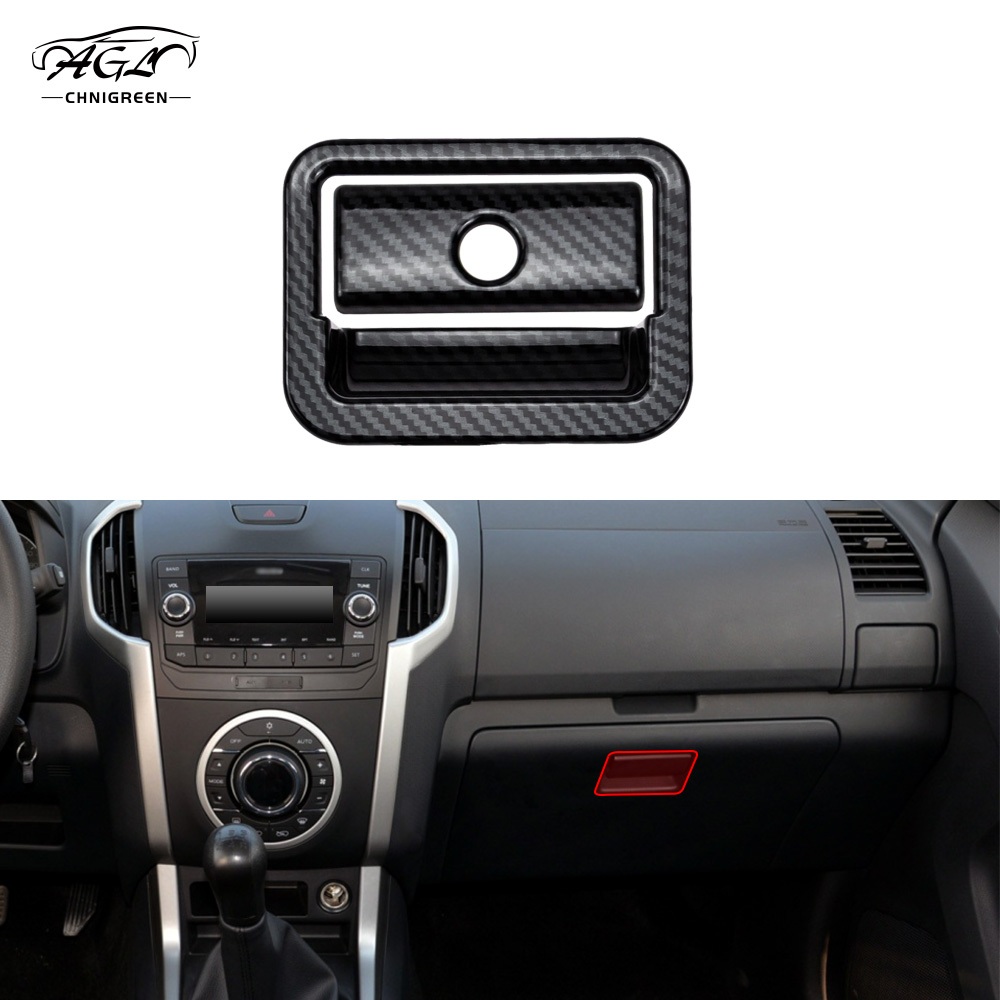 2pcs คาร์บอนไฟเบอร์สี Co-pilot ถุงมือกล่องเก็บจับแผงสวิตช์ Trim สําหรับ ISUZU D-MAX MU-X 2012-2019
