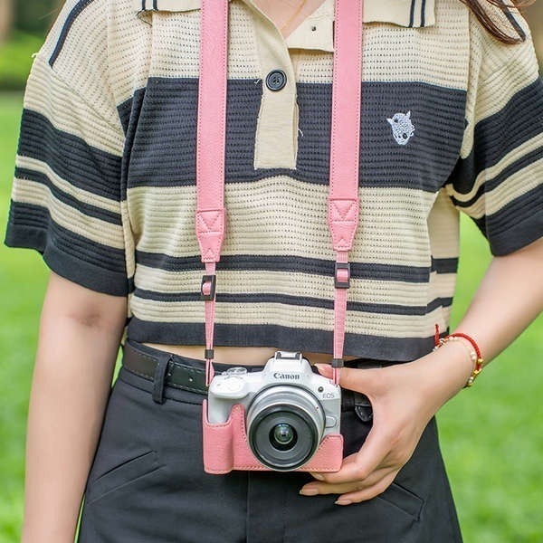 ปรับกล้องสายคล้องไหล่คอหนัง PU สําหรับกล้อง Mirrorless DSLR