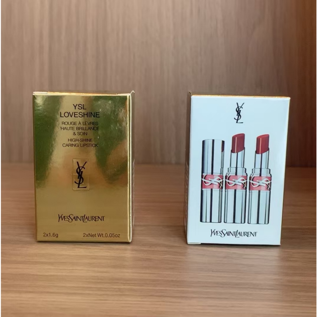 Lanshuiguang รุ่น Silver Round Tube ลิปสติกตัวอย่าง 1.6g ชุดสองชิ้นหลอดอลูมิเนียมคุณภาพสูง