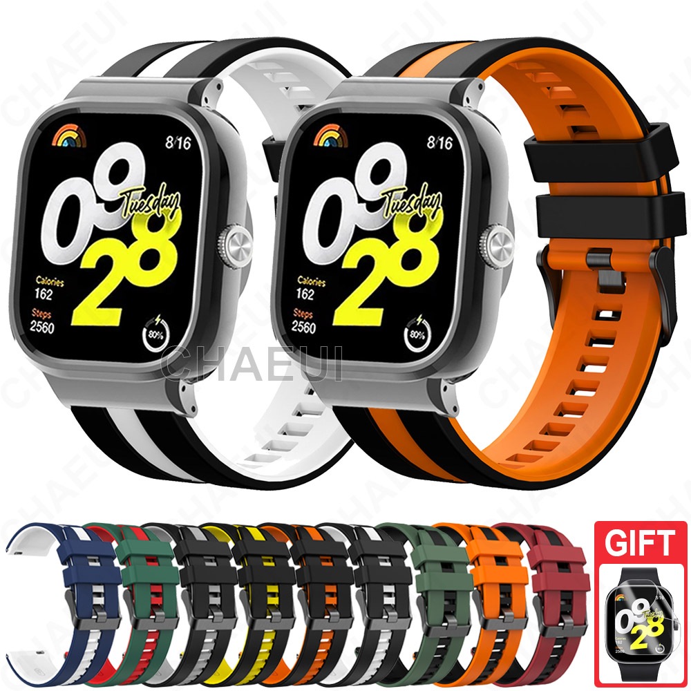 สายซิลิโคนคู่สีวงทนทานสร้อยข้อมืออุปกรณ์เสริมสําหรับ Redmi Watch 6 5 4 3 / Redmi Watch 2 Lite