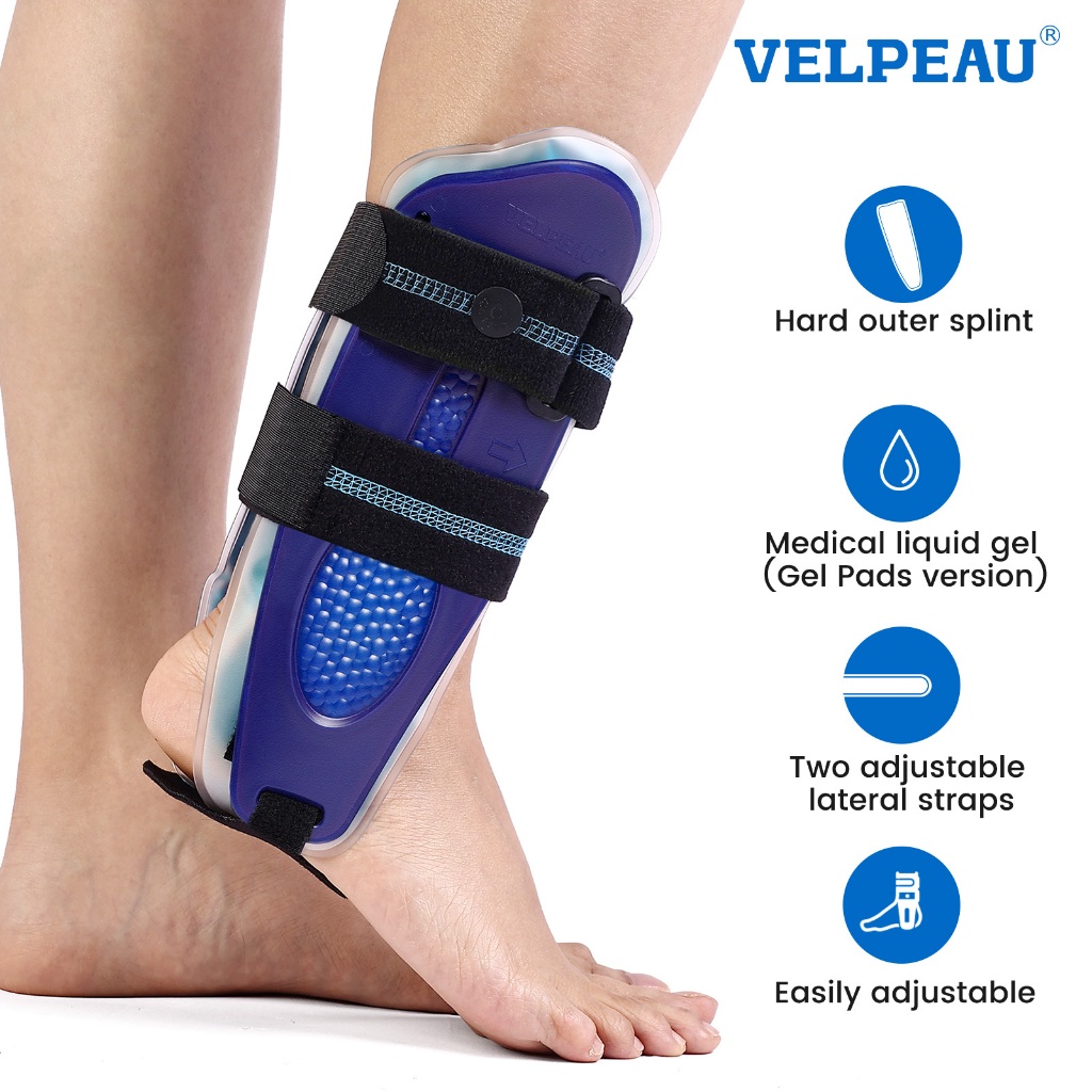 VELPEAU รั้งพยุงข้อเท้าสําหรับผู้ชายและผู้หญิง, โคลงข้อเท้า, เฝือกหลอมสําหรับเคล็ด, เอ็นอักเสบ, วอลเลย์บอล, บาสเกตบอล, ข้อเท้าแพลง, เท้าซ้ายและขวาแบบ