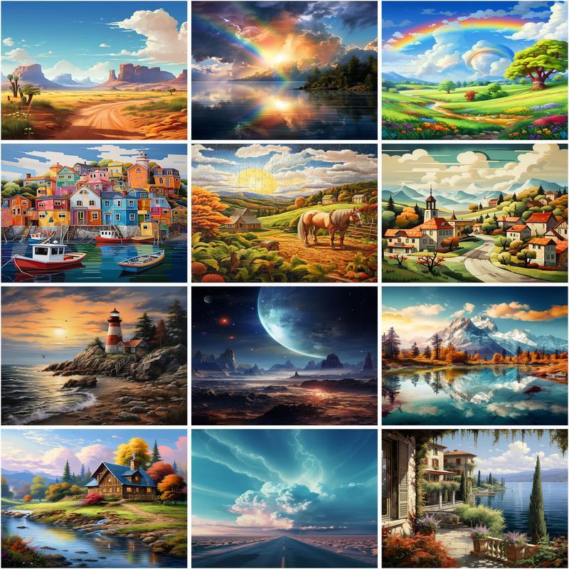 CHENYSTORY 5d Diy ภาพวาดเพชรทิวทัศน์ที่สวยงามเพชรเย็บปักถักร้อยโมเสคตกแต่งบ้าน