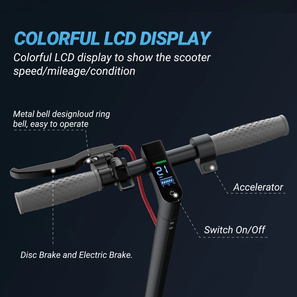 Ladped LP60 Electric Scooter ยางตัน 8.5 มอเตอร์ 350W พับได้ ระบบเบรคคู่ thumbnail 10