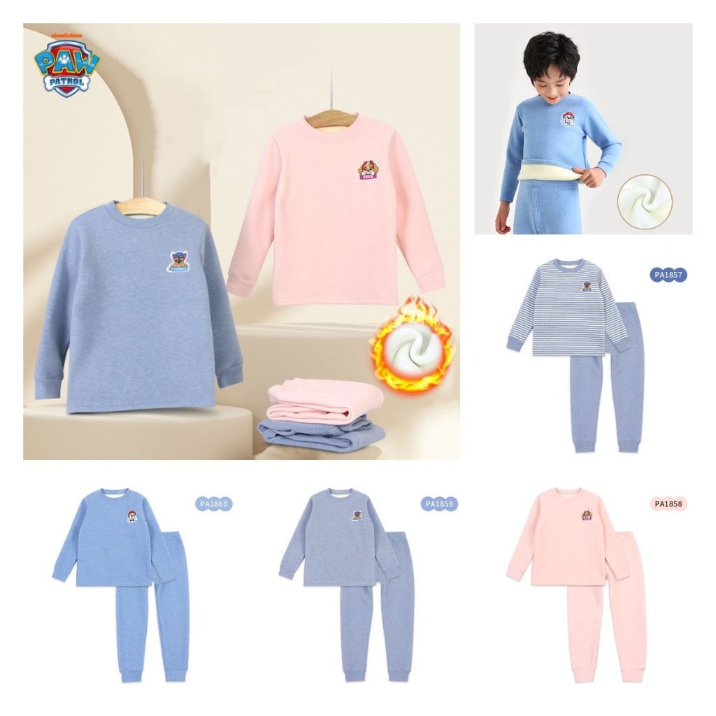 Paw patrol เด็กฤดูใบไม้ร่วงฤดูหนาวแขนยาวชุดนอนความร้อน Homewear ชุดกํามะหยี่เยอรมัน Cold-Proof ความร้อน