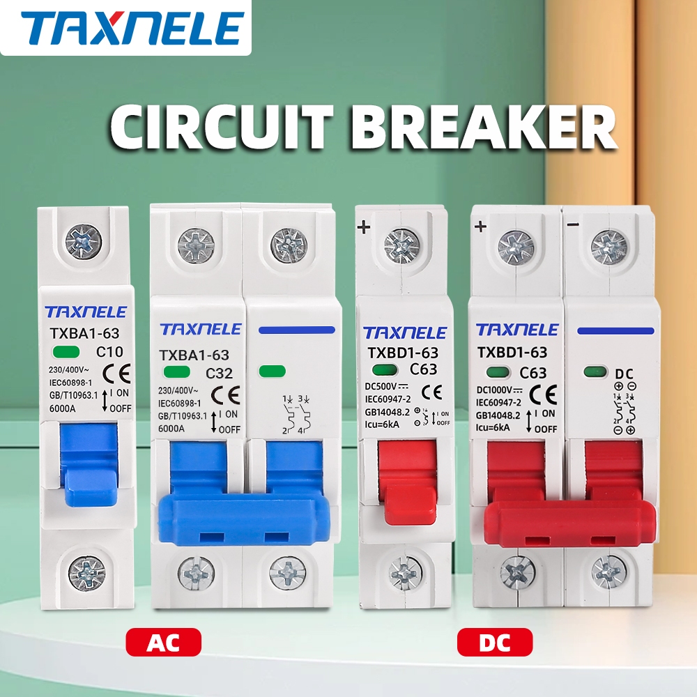 Ac MCB 1P 2P 230V 400V 6KA Mini Circuit breaker Air Switch 32A 63A Overload Short Circuit Protect