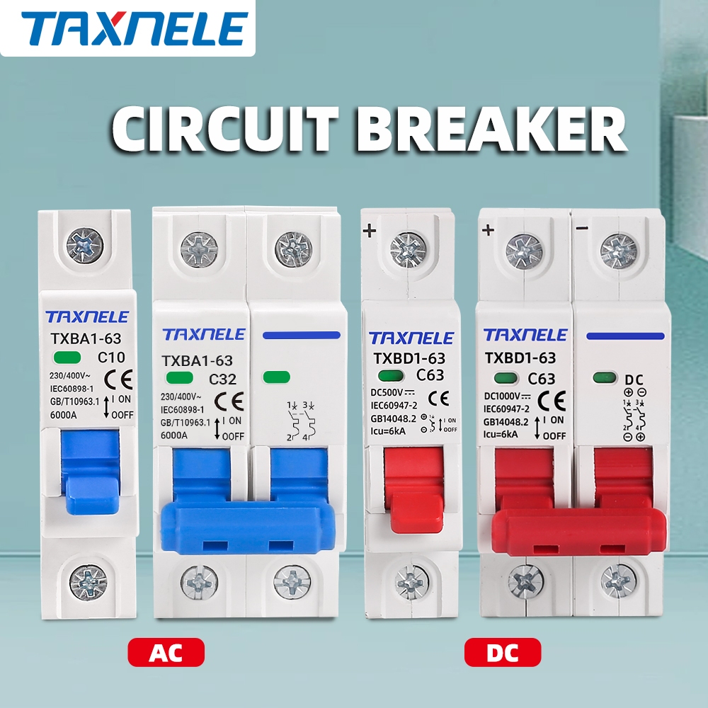 Taxnele 2P AC 400V DC 600V 80A 100A 125A Mini Circuit Breaker MCB Short Overload Circuit Protector