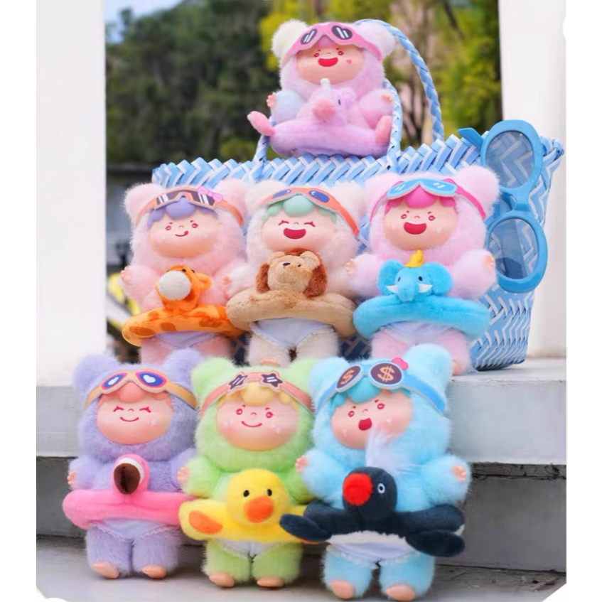 ของแท้พร้อมสต็อก WOOW Happy Holiday Plush Mystery Box อินเทรนด์เล่นจี้น่ารัก (ทั้งกล่อง 6 ความน่าจะเป็นที่ซ่อนอยู่)