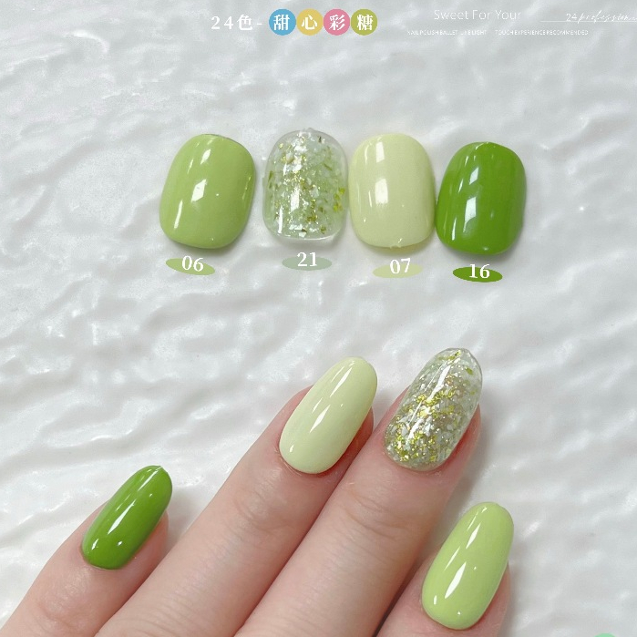 พร้อมส่ง สีพาสเทลแบรนด์  Suuseegel 24สี  มีสีกริตเตอร์ด้วยในเซ็ท6สี+Macaron18สี+แถมชาทสีฟร