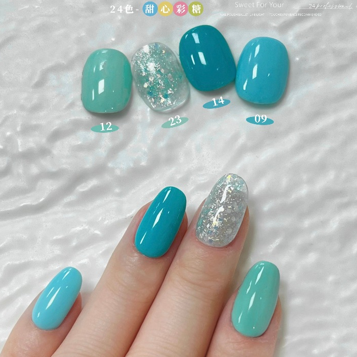 พร้อมส่ง สีพาสเทลแบรนด์  Suuseegel 24สี  มีสีกริตเตอร์ด้วยในเซ็ท6สี+Macaron18สี+แถมชาทสีฟร