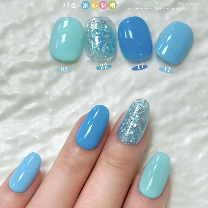 พร้อมส่ง สีพาสเทลแบรนด์  Suuseegel 24สี  มีสีกริตเตอร์ด้วยในเซ็ท6สี+Macaron18สี+แถมชาทสีฟร