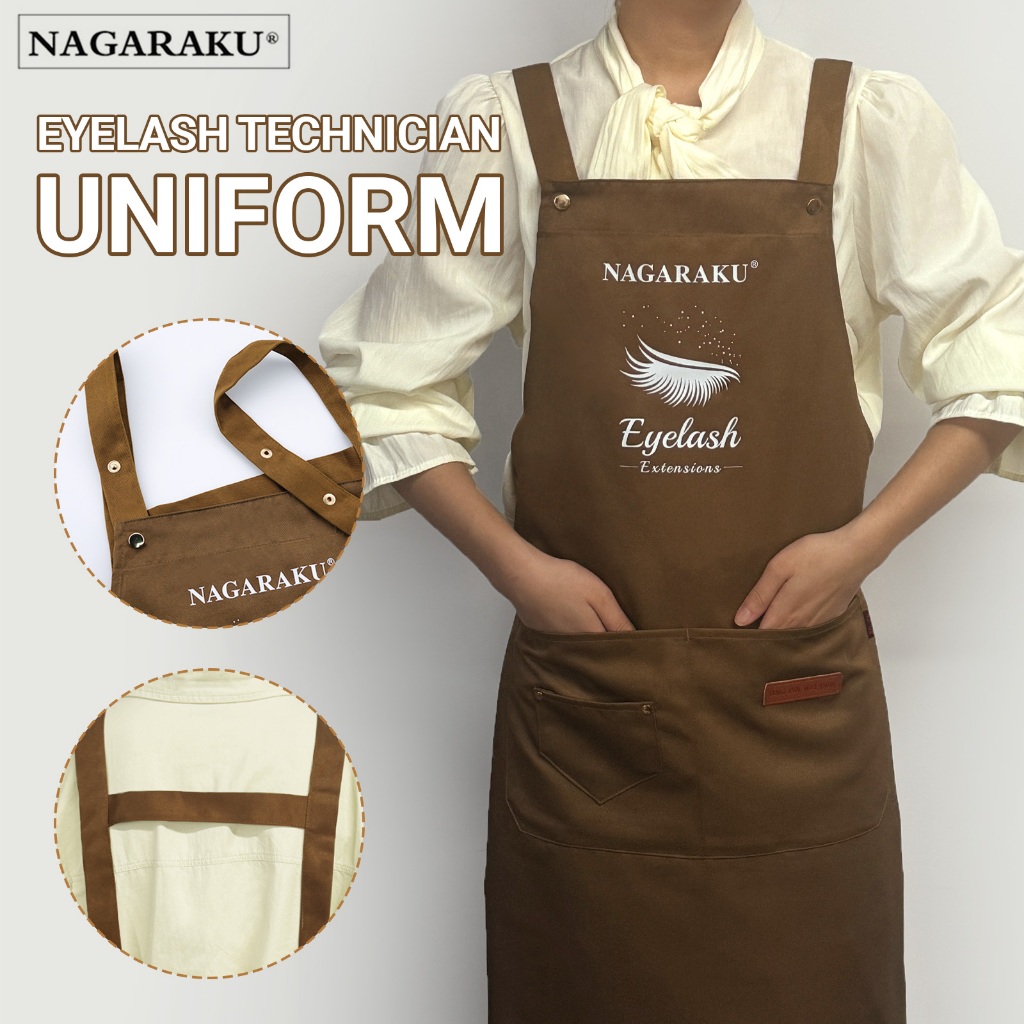 Nagaraku Lash Artists ผ้ากันเปื้อนร้านเล็บผ้าใบผ้ากันเปื้อน