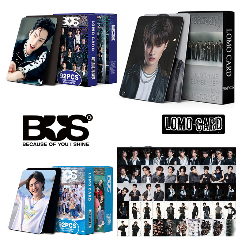 เพราะคุณฉัน ส่องแสง ร้อน 2024 ไทยยอดนิยมกลุ่มไอดอลชาย BUS Photocards 60 การ์ด + 32 สติกเกอร์การ์ด โลโม่ BUS การ์ดสองด้านไอดอลของสะสมของขวัญ