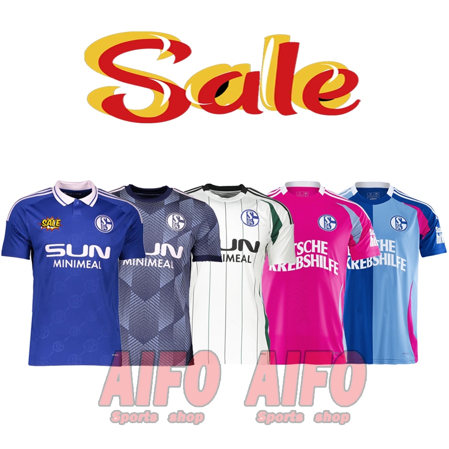 คุณภาพสูง Schalke 04 Home Away Jersey 24/25 ฟุตบอลฟุตบอลฟุตบอลเสื้อฟุตบอลผู้ชายกีฬาเสื้อยืดแฟนรุ่น